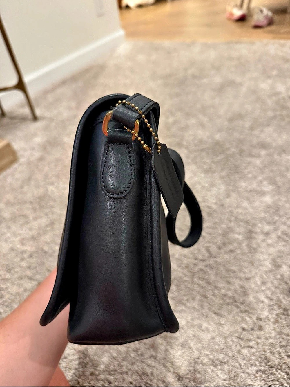 Coach Court Bag Black Leather Crossbody Bag - Picture 3 of 6
